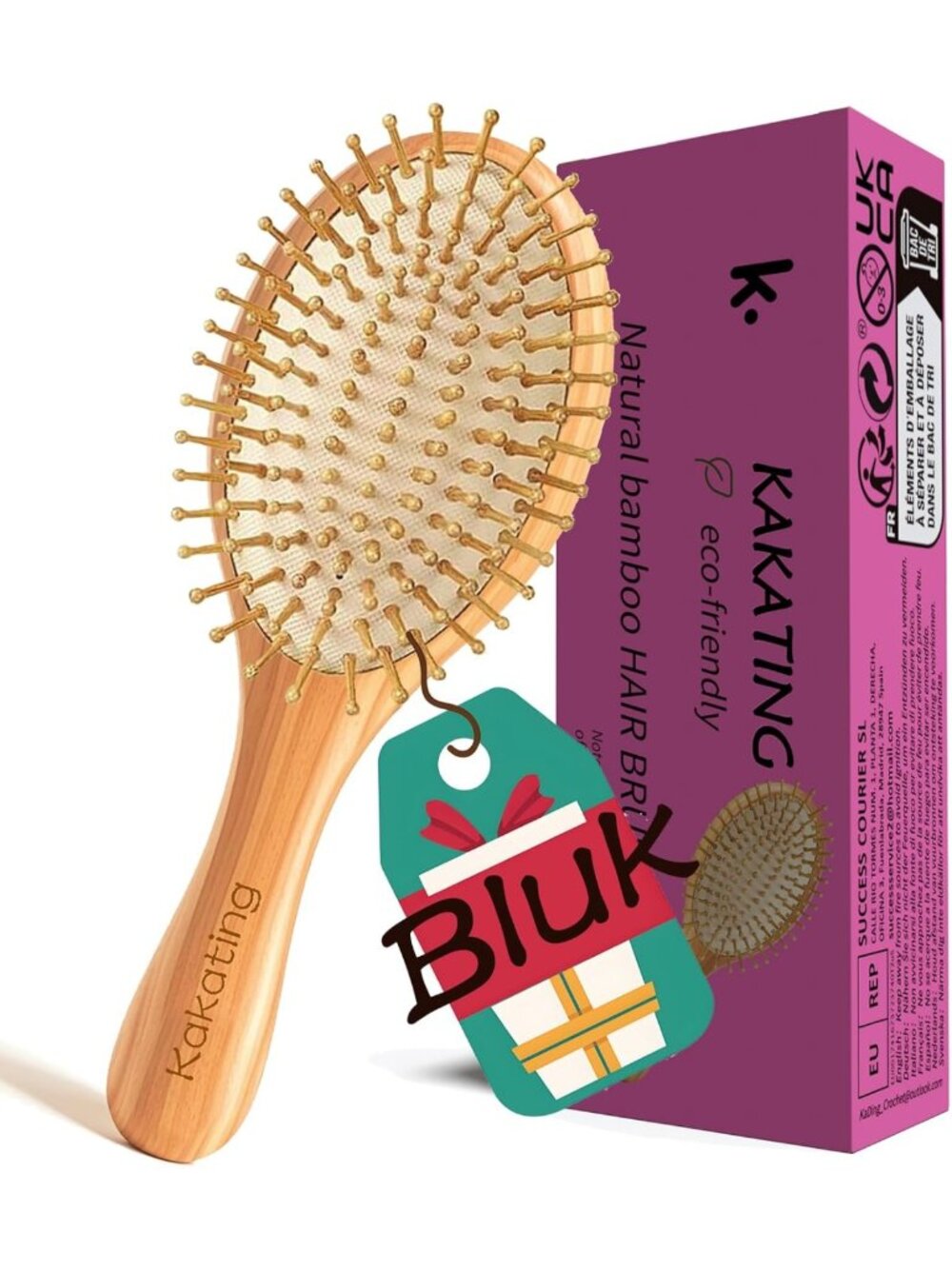 8 Pack Natural Bamboo Hair Brushes for Growth | Detangling & Massaging Scalp